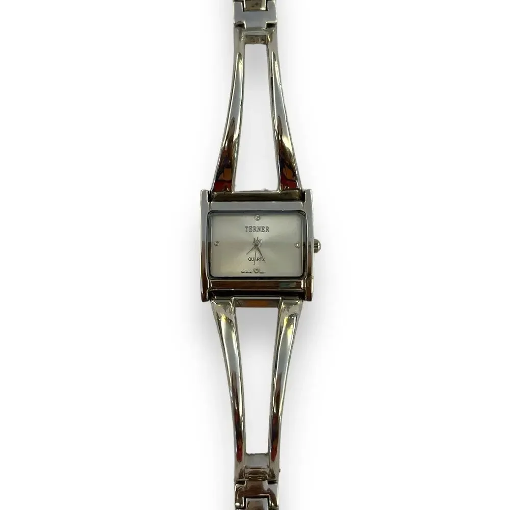 Vintage 90s TERNER Ladies Silver Wristwatch
